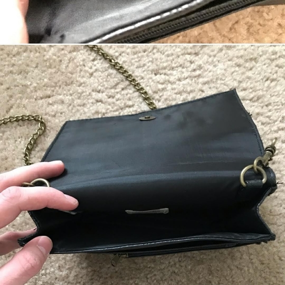 Mossimo Faux Leather Crossbody Purse w/ Metallic Silver/Gold Studs Details - Picture 4 of 8